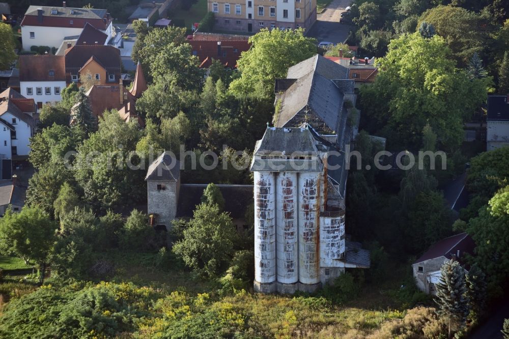 Aerial image Bad Lausick - Grain storage silo ruins in Bad Lausick in the state Saxony