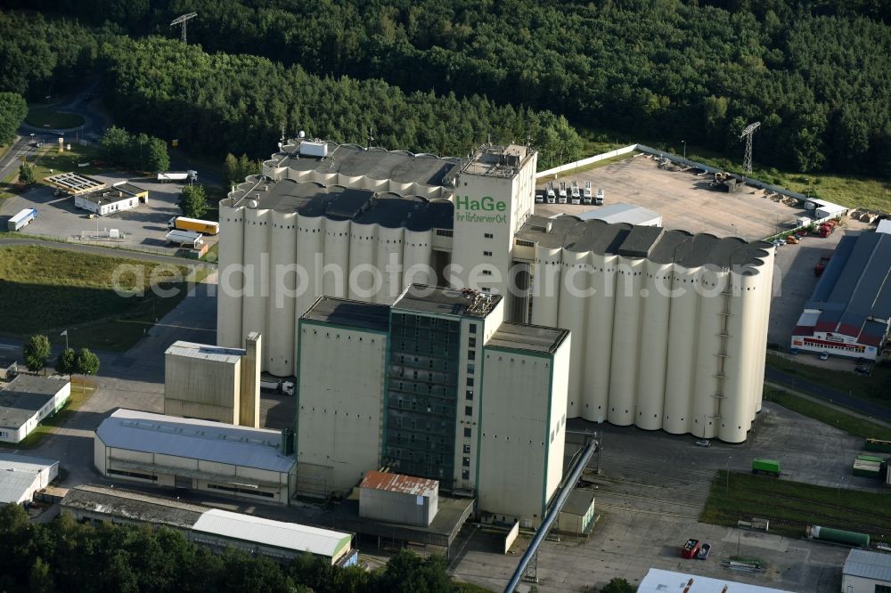 Aerial photograph Eberswalde - Grain storage silo of HaGe in Eberswalde in the state Brandenburg