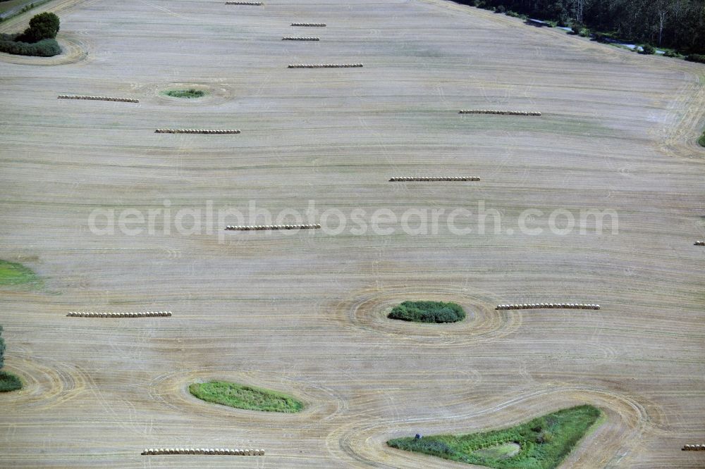 Aerial image Klein Vielen - Field structures in Klein Vielen in the state Mecklenburg - Western Pomerania