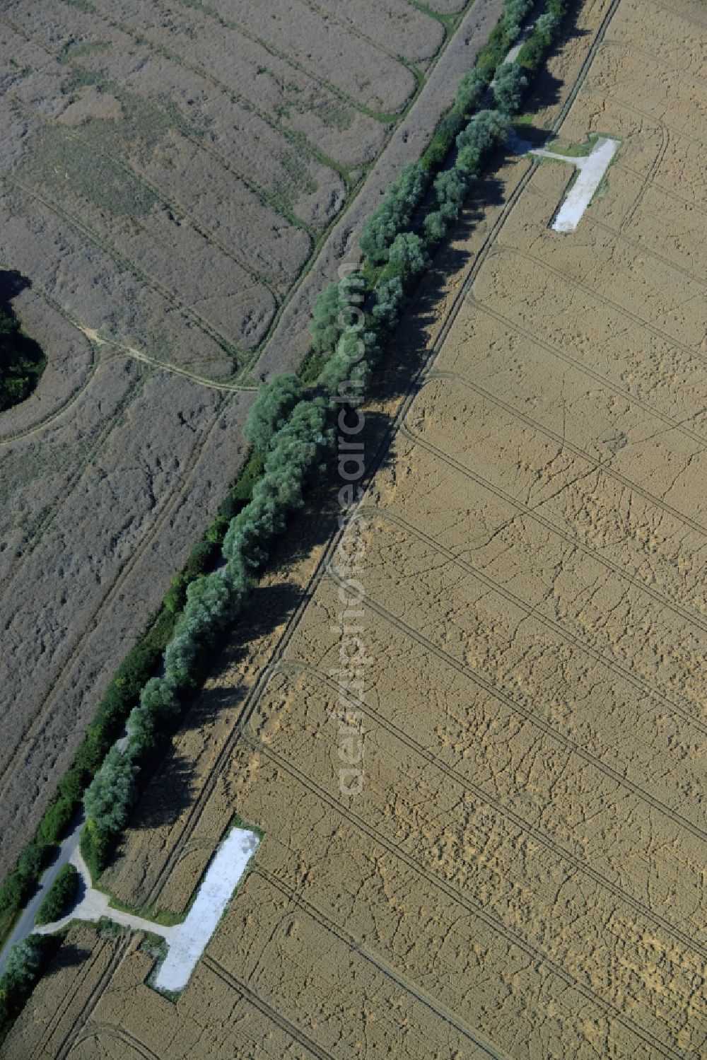 Kuchelmiß from above - Field structures in Kuchelmiss in the state Mecklenburg - Western Pomerania