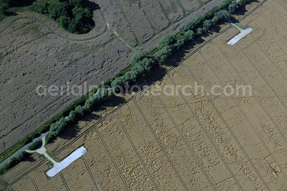 Kuchelmiß from the bird's eye view: Field structures in Kuchelmiss in the state Mecklenburg - Western Pomerania