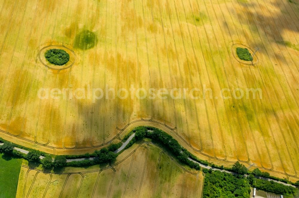 Aerial image Meddewade - Field structures in Meddewade in the state Schleswig-Holstein