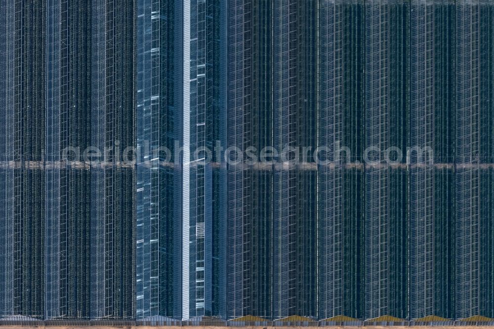 Aerial photograph Tägerwilen - Glass roof surfaces in the greenhouse for vegetable growing ranks of BioFresh AG on street Poststrasse in Taegerwilen in the canton Thurgau, Switzerland