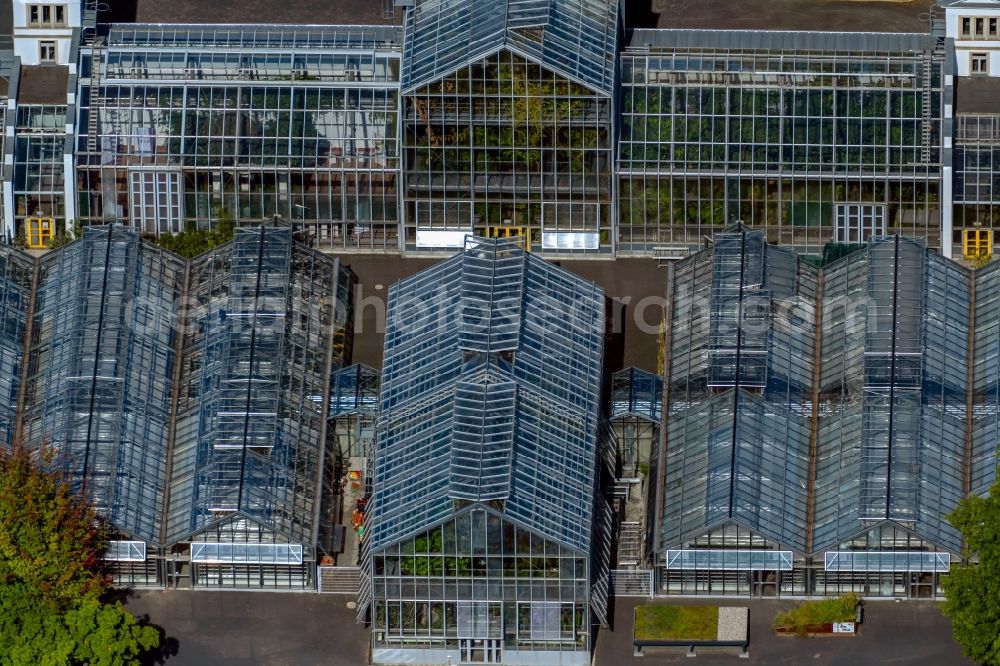 Aerial image Leipzig - Greenhouses Butterfly House and Greenhouses in the Botanical Garden Leipzig in the district Zentrum-Suedost in Leipzig in the state Saxony, Germany