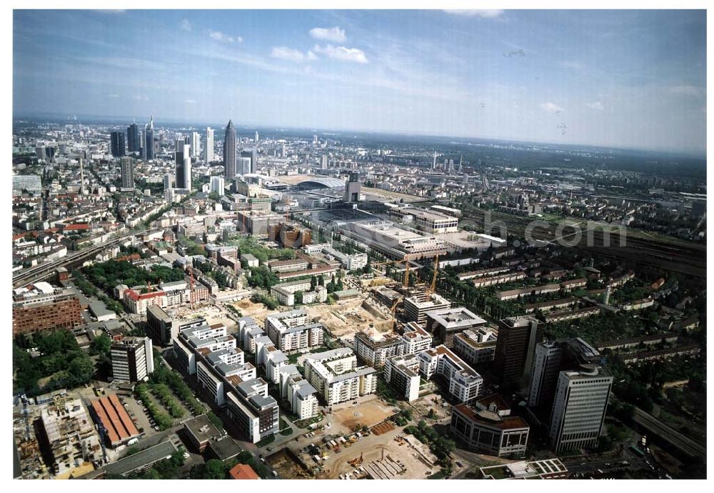 Aerial image Frankfurt am Main - Gewerbe- und Entwicklungsgebiet der HVB-Projekt an der Theodor-Heuss-Allee in Frankfurt/Main. (Hessen). 16.Mai 2002