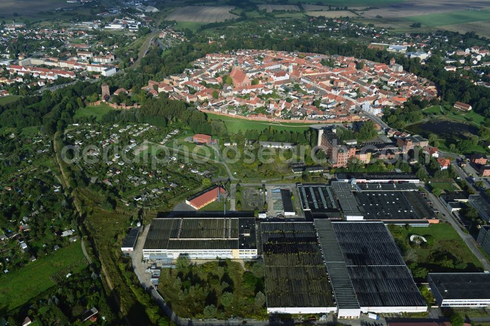 Aerial image Wittstock/Dosse - Business and industrial park on the site of the former GDR clothing factory in Wittstock / Dosse in Brandenburg