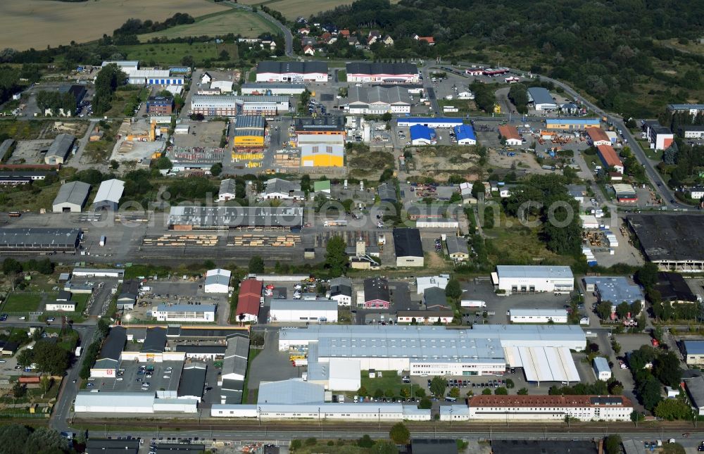 Aerial image Schwerin - Commercial and industrial area Goerris in Schwerin in Mecklenburg-Western Pomerania