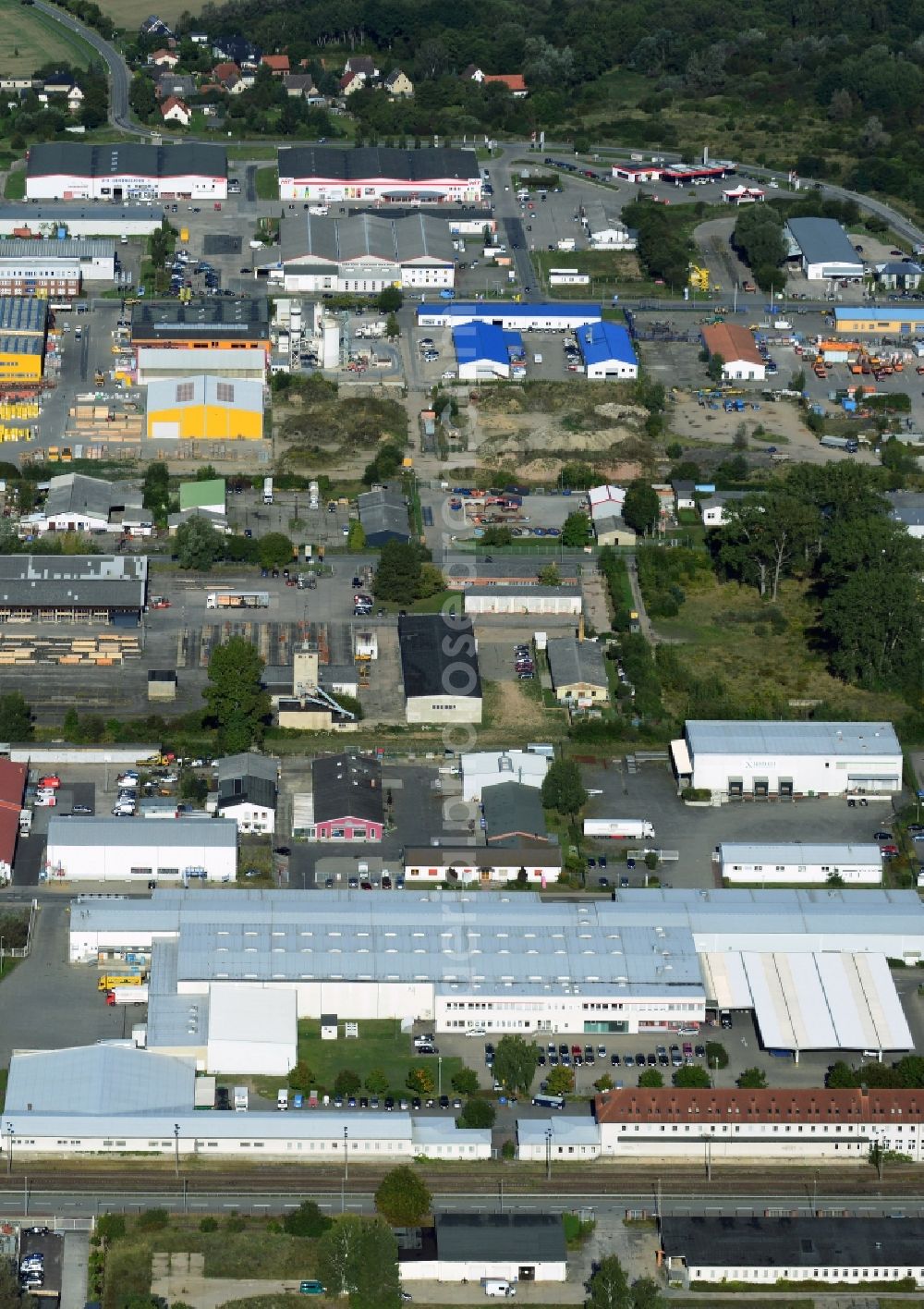 Aerial photograph Schwerin - Commercial and industrial area Goerris in Schwerin in Mecklenburg-Western Pomerania