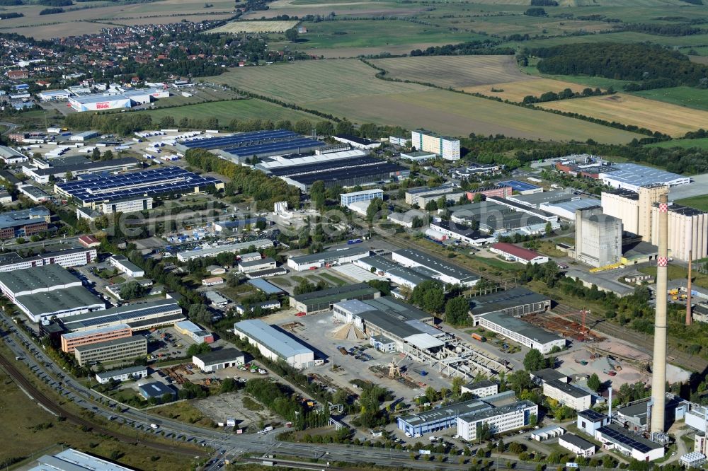 Schwerin from above - Commercial and industrial area with the CHP Pampow in Schwerin in Mecklenburg-Western Pomerania