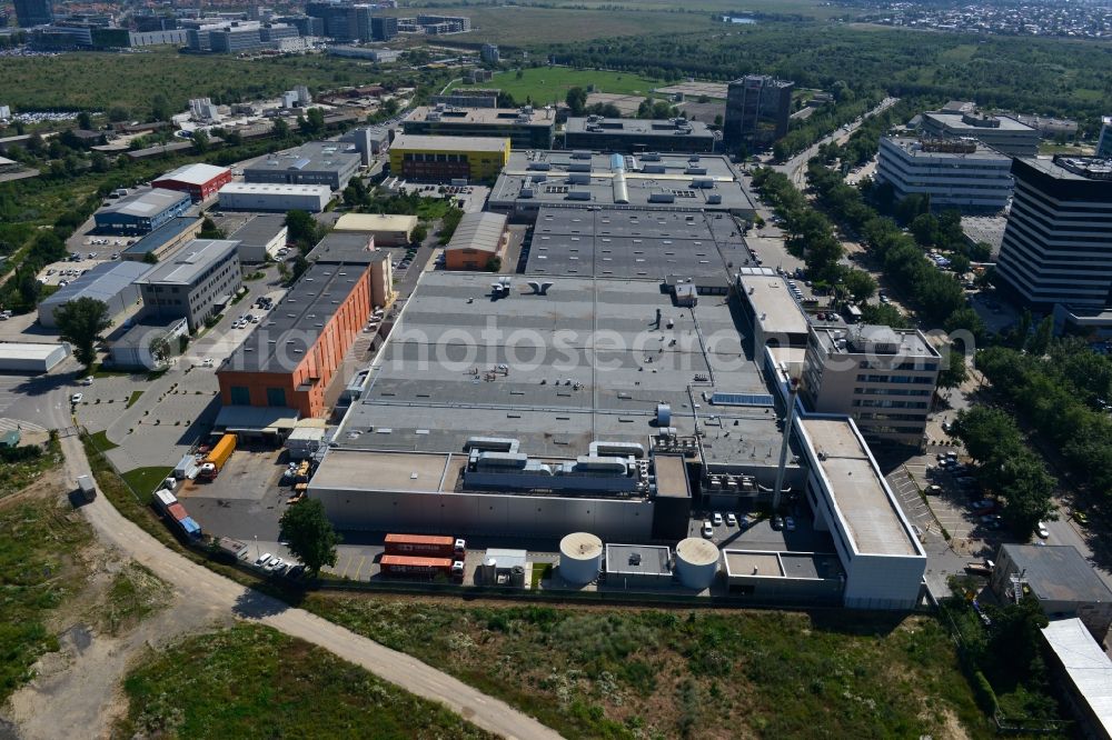 Aerial photograph Bukarest - Commercial and industrial area Iride Business Park in Bucharest, Romania. The property on the street Dimitrie Pompei Blvd. is a project of IMMOFINANZ AG