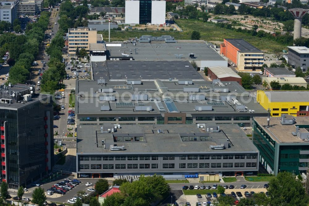 Bukarest from the bird's eye view: Commercial and industrial area Iride Business Park in Bucharest, Romania. The property on the street Dimitrie Pompei Blvd. is a project of IMMOFINANZ AG