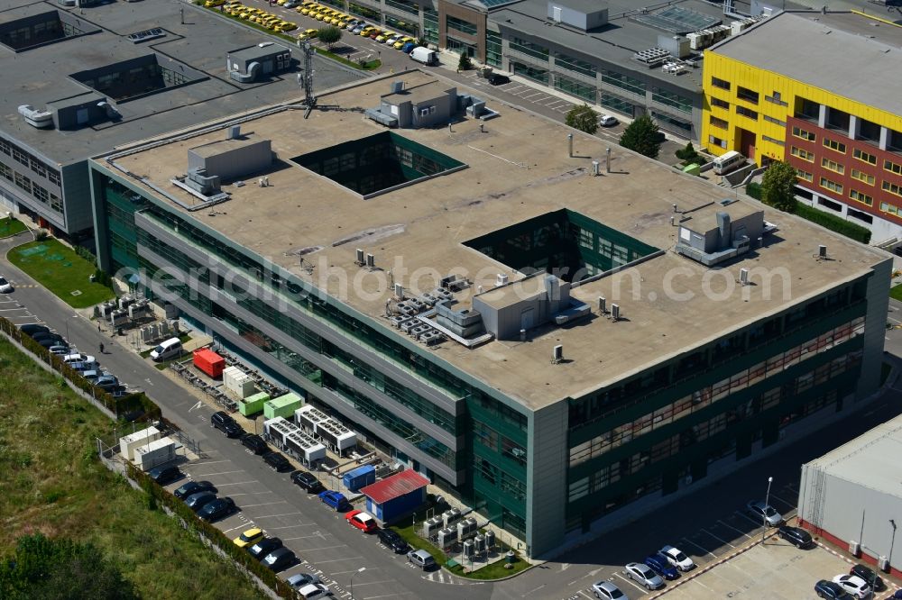 Bukarest from the bird's eye view: Commercial and industrial area Iride Business Park in Bucharest, Romania. The property on the street Dimitrie Pompei Blvd. is a project of IMMOFINANZ AG