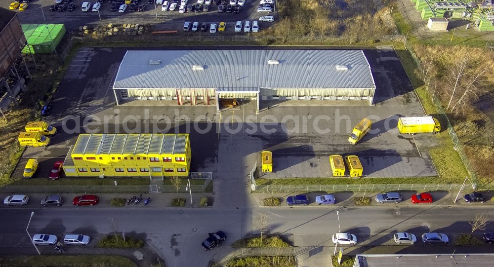 Aerial image Hamm - DHL package delivery base on the commercial and industrial area Radbod in Hamm in the state North Rhine-Westphalia