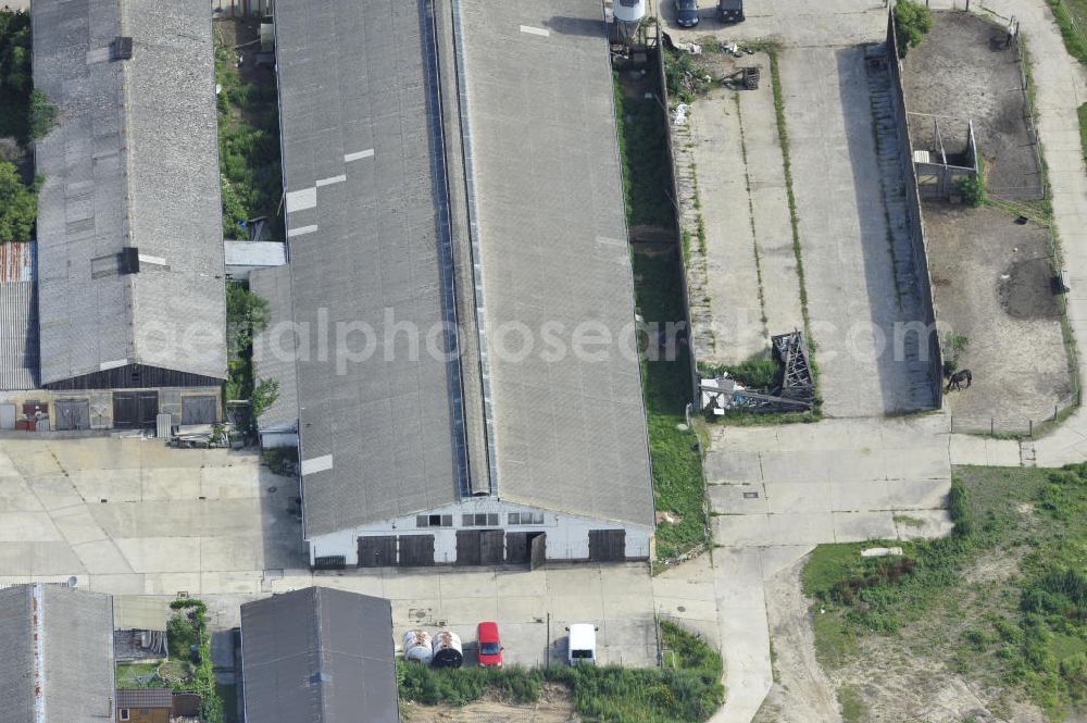 Bernau from the bird's eye view: Look at a commercial area of the urban district Schmetzdorf of the town Bernau