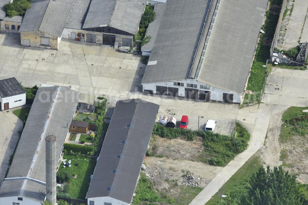 Aerial image Bernau - Look at a commercial area of the urban district Schmetzdorf of the town Bernau