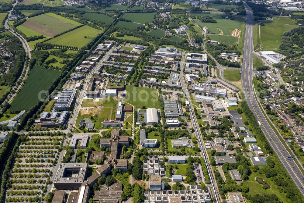 Aerial image Dortmund - Commercial settlement on the grounds of the technology park on campus Dortmund in North Rhine-Westphalia