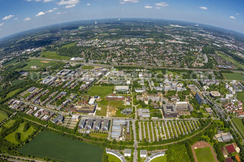 Aerial photograph Dortmund - Commercial settlement on the grounds of the technology park on campus Dortmund in North Rhine-Westphalia