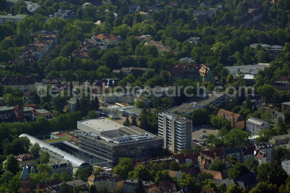 Berlin from above - Gewerbebrache der ehemaligen KFZ - Pruefstelle Zehlendorf an der Charlottenstrasse in the residential area of a multi-family house settlement in Berlin in Germany. The company CDS housing Berlin GmbH is planning to build a modern residential complex