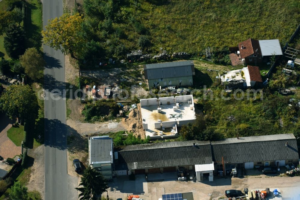 Aerial image Bernau - Industrial estate and company settlement Albertshofer Chaussee in Bernau in the state Brandenburg, Germany