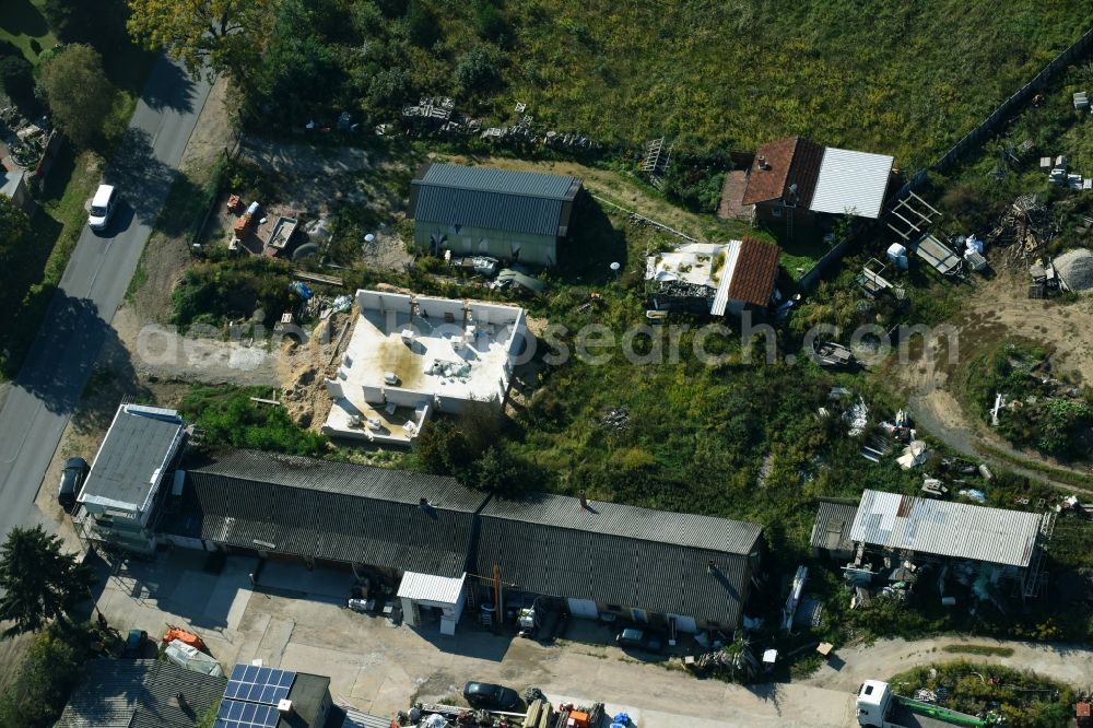 Aerial image Bernau - Industrial estate and company settlement Albertshofer Chaussee in Bernau in the state Brandenburg, Germany