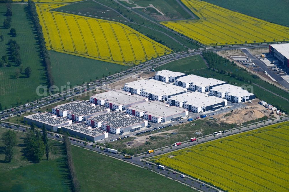 Berlin from the bird's eye view: Industrial estate and company settlement on Alexander-Meissner-Strasse in Berlin, Germany