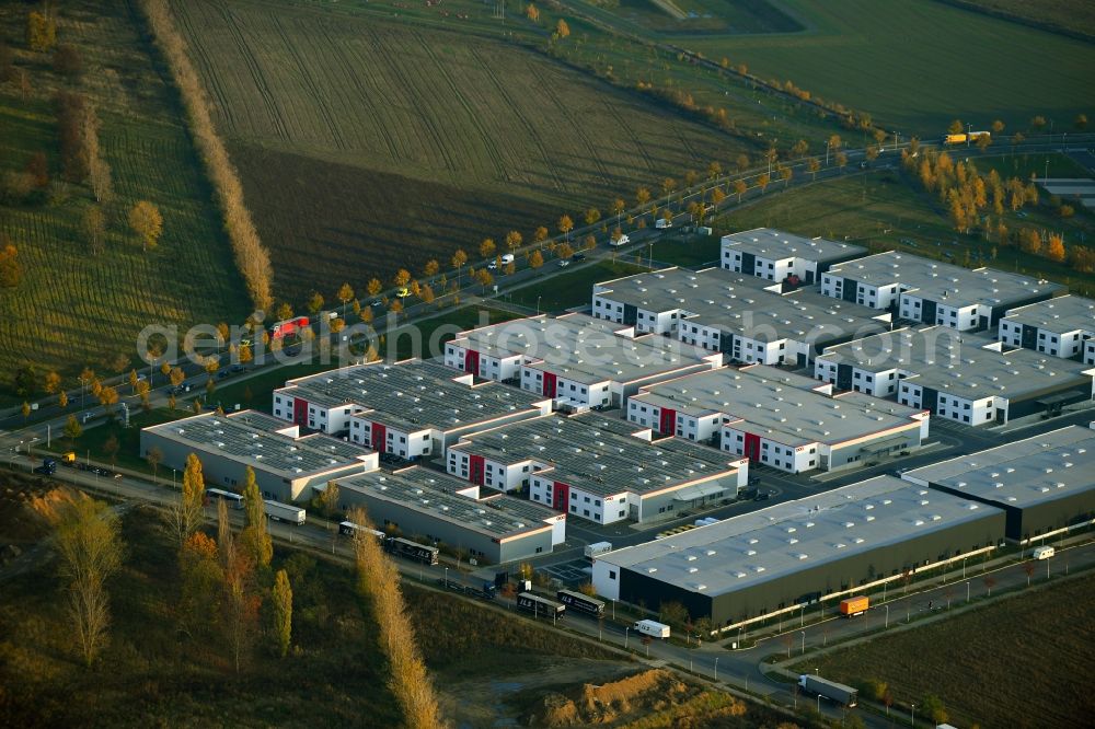 Aerial image Berlin - Industrial estate and company settlement on Alexander-Meissner-Strasse in Berlin, Germany