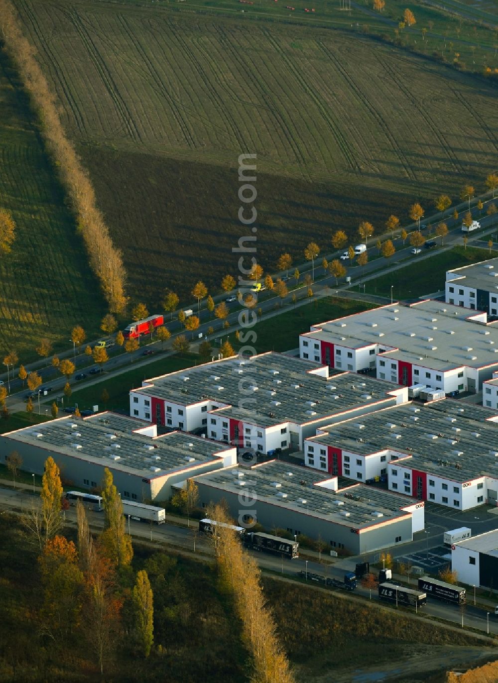 Aerial photograph Berlin - Industrial estate and company settlement on Alexander-Meissner-Strasse in Berlin, Germany