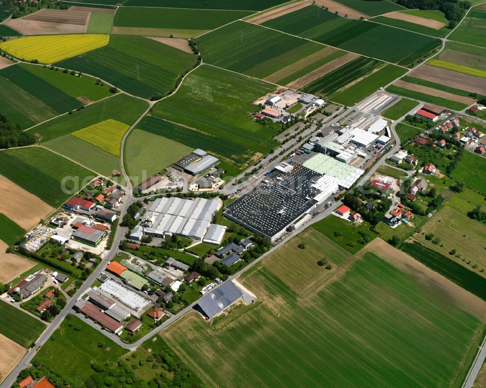 Alfdorf from above - Industrial estate and company settlement in Alfdorf in the state Baden-Wuerttemberg, Germany