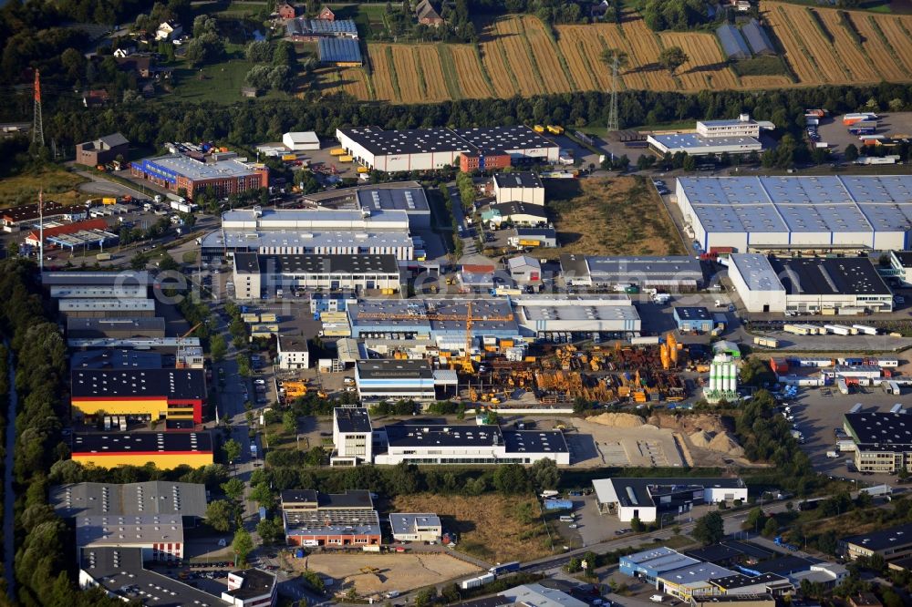 Hamburg OT Allermöhe from above - View of the employment zone Allermoehe in Hamburg