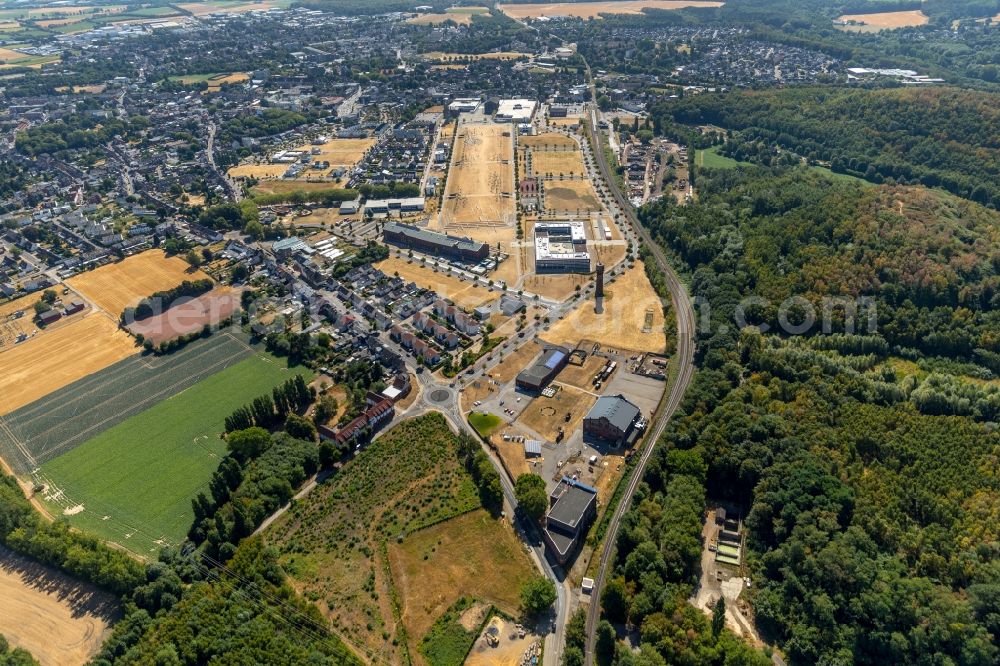 Alsdorf from the bird's eye view: Industrial estate and company settlement Anna entlong of Konrad-Adenauer-Allee on Anna Park in Alsdorf in the state North Rhine-Westphalia, Germany