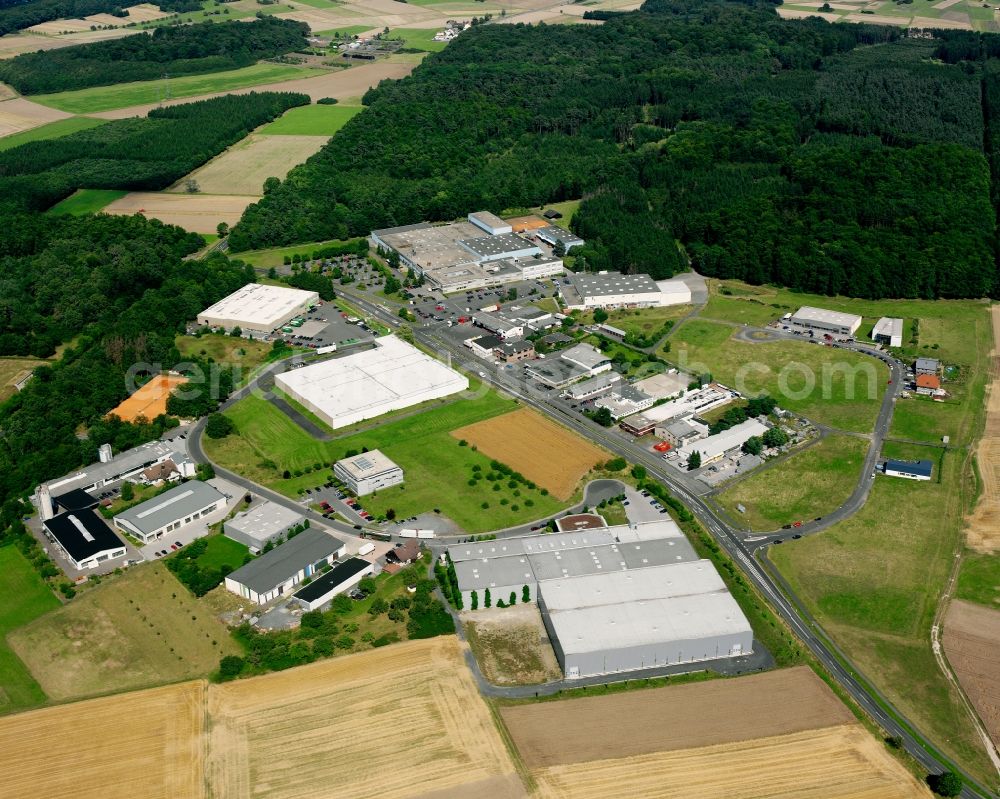 Annerod from the bird's eye view: Industrial estate and company settlement in Annerod in the state Hesse, Germany