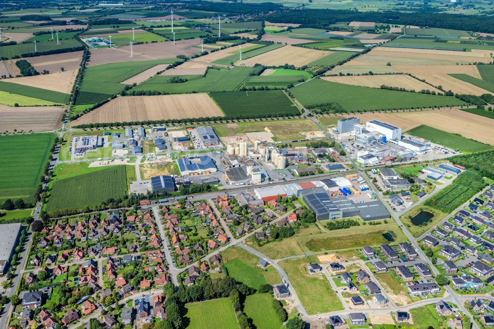 Aerial photograph Apensen - Industrial estate in Apensen in the state Lower Saxony, Germany