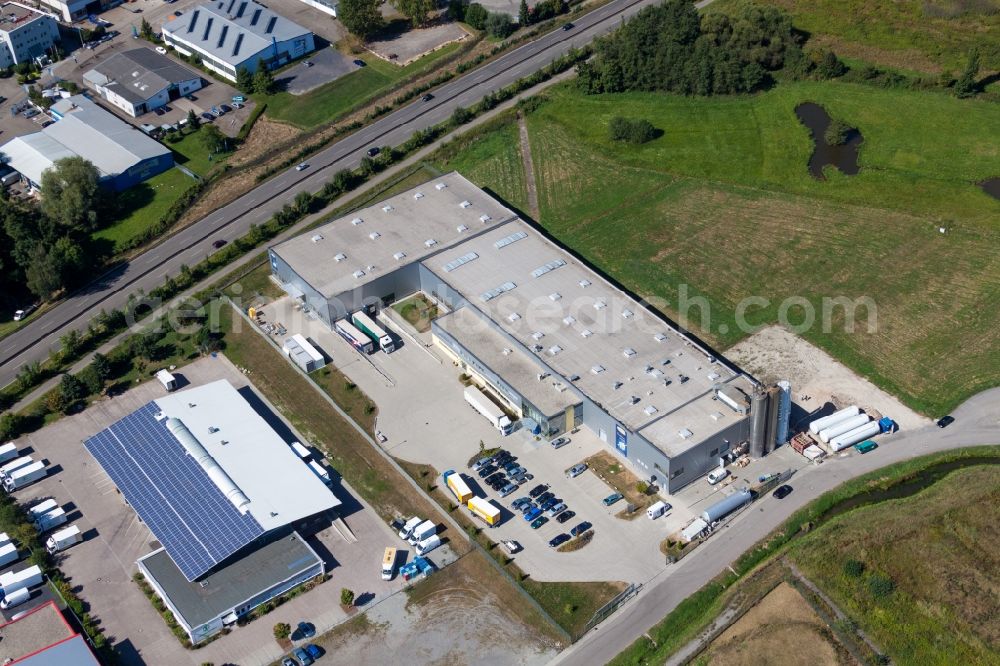 Willstätt from above - Industrial estate and company settlement with W. Armbruster Teigwarenfabrik GmbH in Willstaett in the state Baden-Wurttemberg, Germany