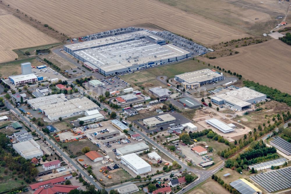 Bad Langensalza from the bird's eye view: Industrial estate and company settlement in Bad Langensalza in the state Thuringia, Germany