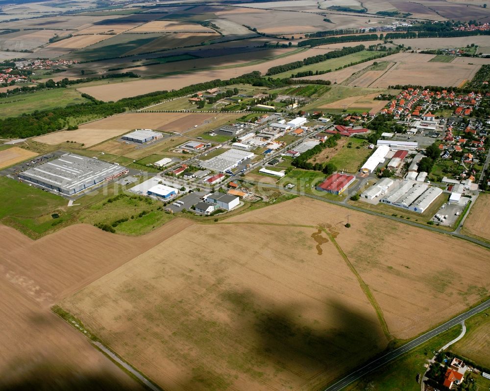 Bad Langensalza from the bird's eye view: Industrial estate and company settlement in Bad Langensalza in the state Thuringia, Germany