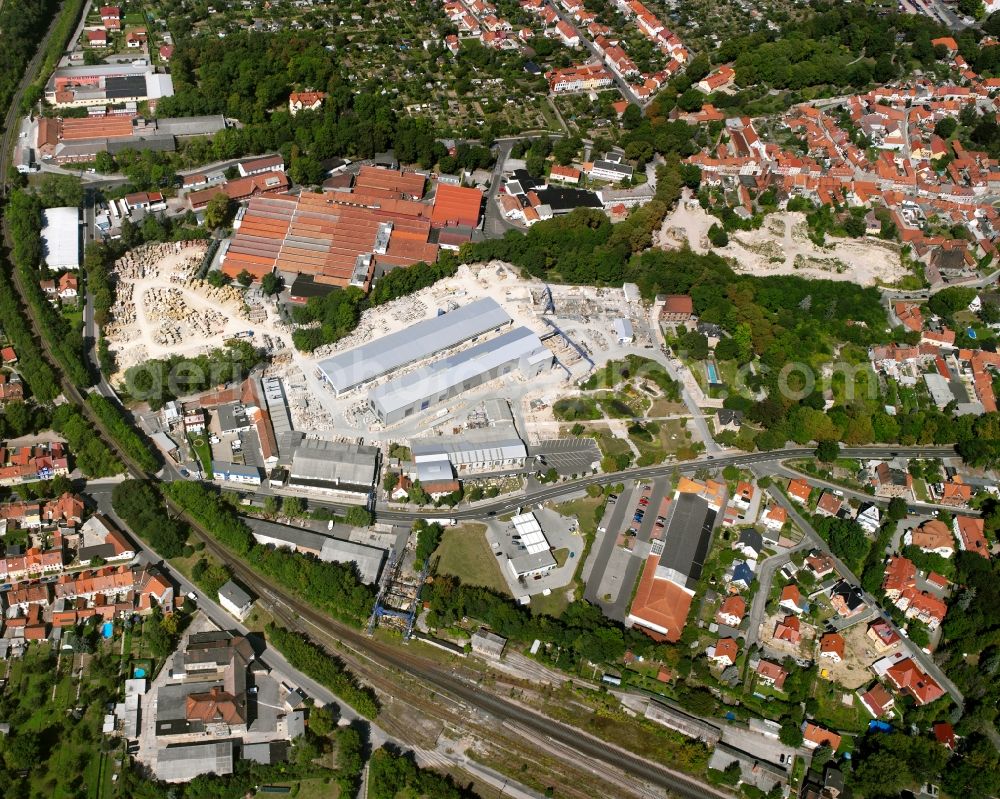 Aerial image Bad Langensalza - Industrial estate and company settlement in Bad Langensalza in the state Thuringia, Germany