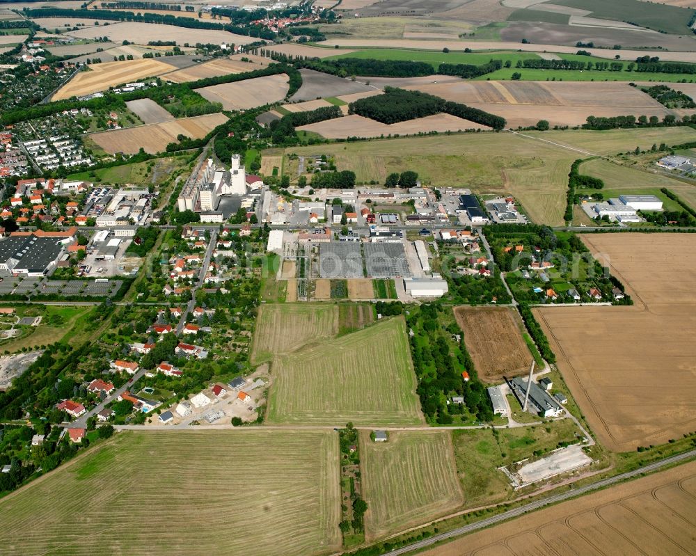 Aerial photograph Bad Langensalza - Industrial estate and company settlement in Bad Langensalza in the state Thuringia, Germany