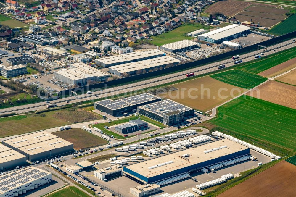 Aerial photograph Bad Rappenau - Industrial estate and company settlement in Bad Rappenau in the state Baden-Wuerttemberg, Germany