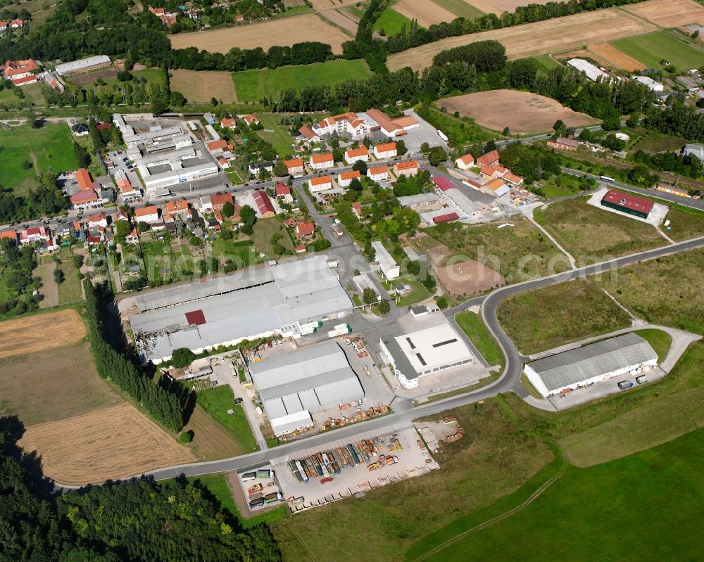 Aerial photograph Bad Tennstedt - Industrial estate and company settlement in Bad Tennstedt in the state Thuringia, Germany