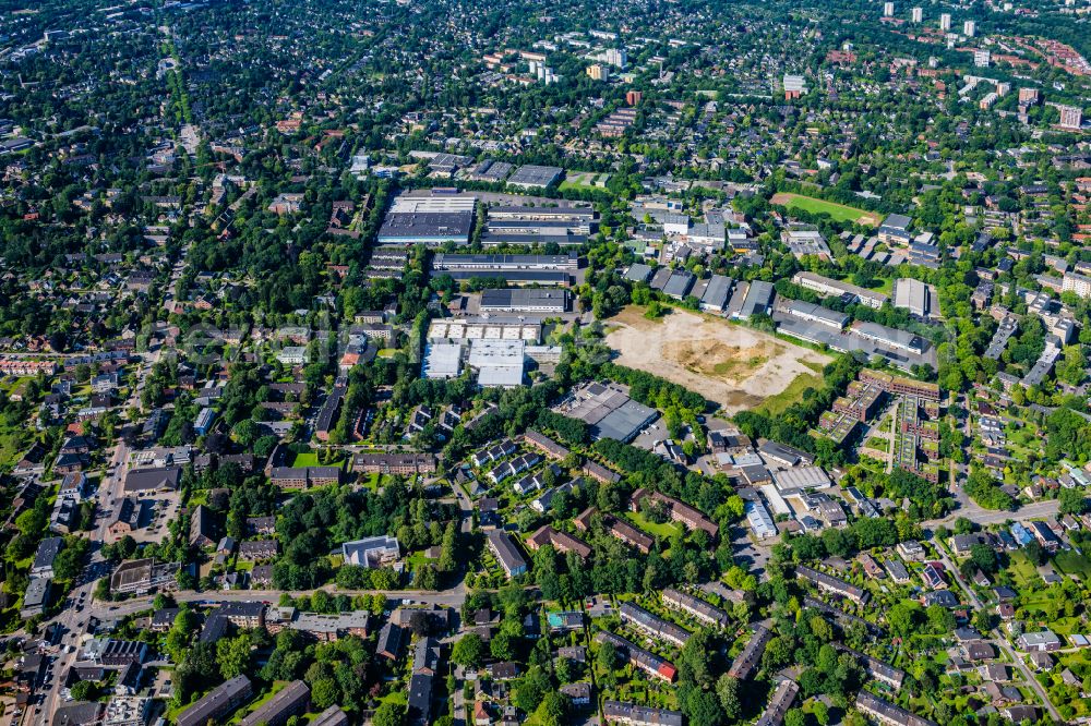 Aerial image Hamburg - Industrial estate and company settlement Bargkoppelweg in Hamburg, Germany