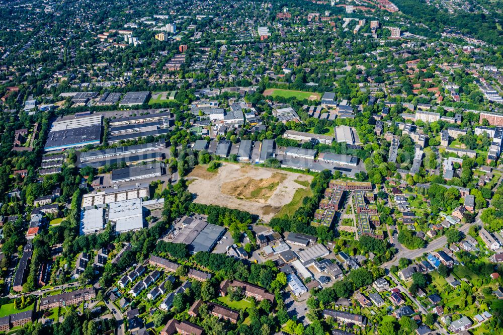 Aerial photograph Hamburg - Industrial estate and company settlement Bargkoppelweg in Hamburg, Germany