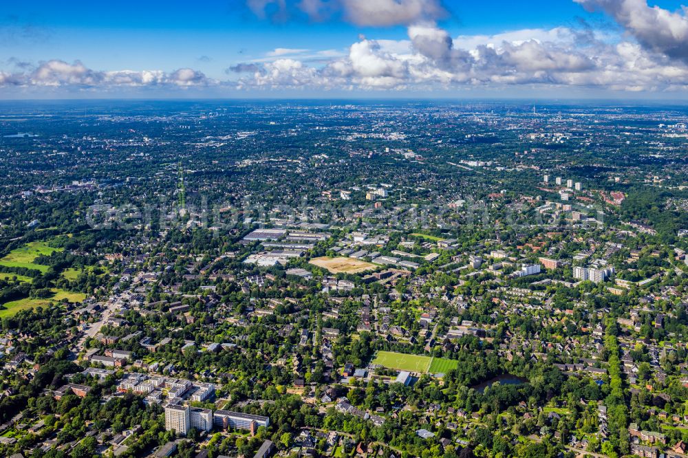 Hamburg from above - Industrial estate and company settlement Bargkoppelweg in Hamburg, Germany