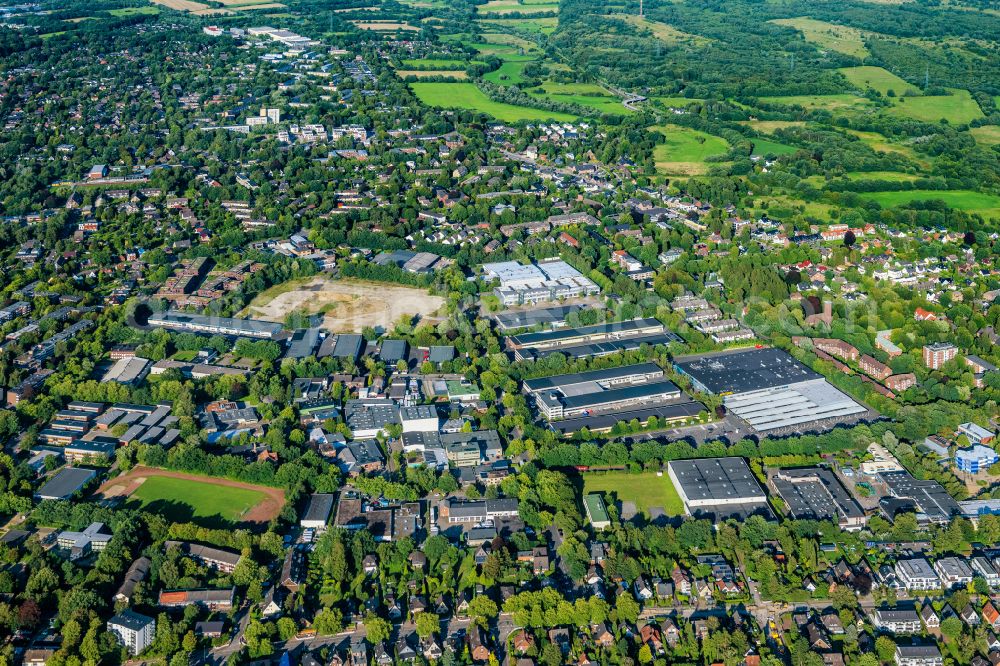 Hamburg from the bird's eye view: Industrial estate and company settlement Bargkoppelweg in Hamburg, Germany