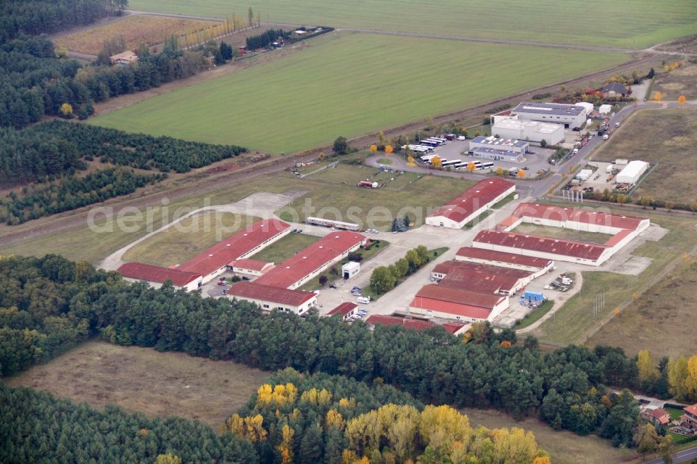 Beelitz from above - Industrial estate and company settlement Beelitz-Sued in Beelitz in the state Brandenburg