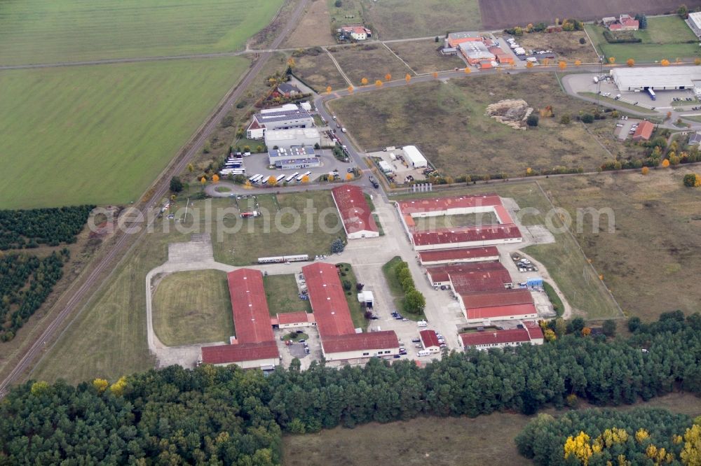 Beelitz from the bird's eye view: Industrial estate and company settlement Beelitz-Sued in Beelitz in the state Brandenburg