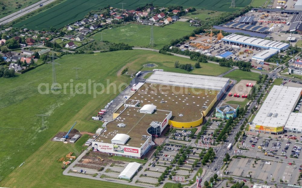 Bentwisch from above - Industrial estate and company settlement Bentwisch in Bentwisch in the state Mecklenburg - Western Pomerania, Germany