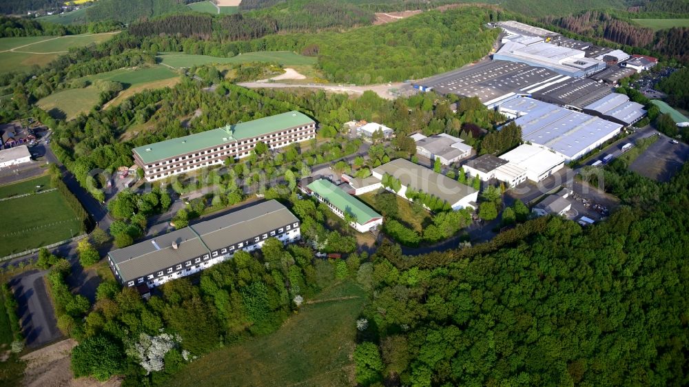 Sankt Katharinen (Landkreis Neuwied) from above - Commercial area in the Industriestrasse area in Sankt Katharinen (Landkreis Neuwied) in the state Rhineland-Palatinate, Germany