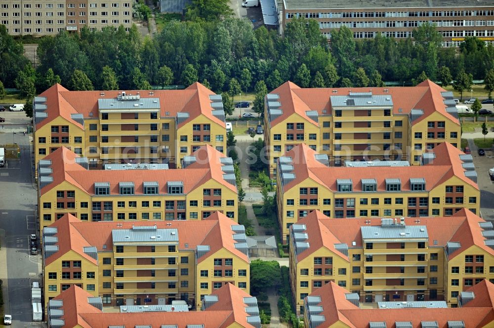 Aerial image Berlin - Business park between Plauener St. and Marzahner St. in Berlin Lichtenberg 