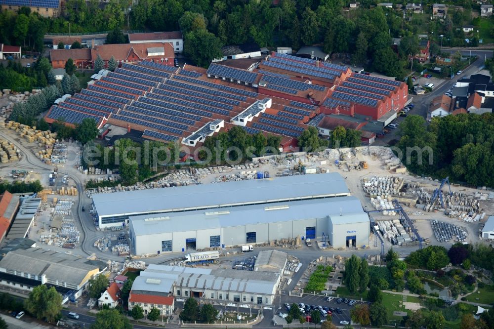 Aerial image Bad Langensalza - Industrial estate and company settlement Betonwerk Langensalza GmbH on Molkereistrasse in Bad Langensalza in the state Thuringia