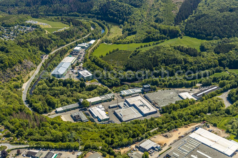 Biggen from above - Industrial estate and company settlement in Biggen in the state North Rhine-Westphalia, Germany